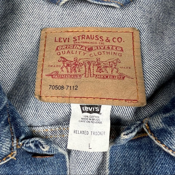 Levi’s Mens Relaxed Trucker Denim Jacket Size Large - Picture 7 of 7